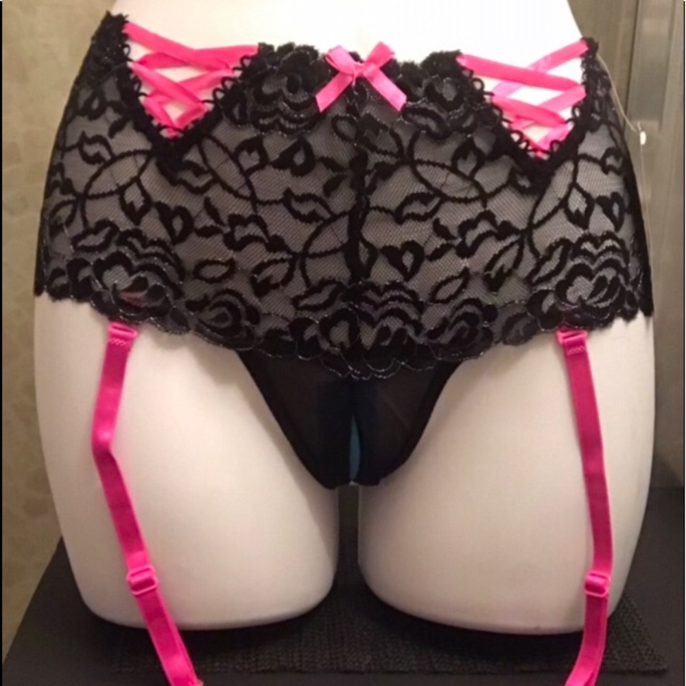 Black Garter Lingerie Panty